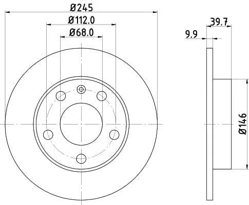 Don Brake Disc Solid Rear PCD10242 245mm - image 3