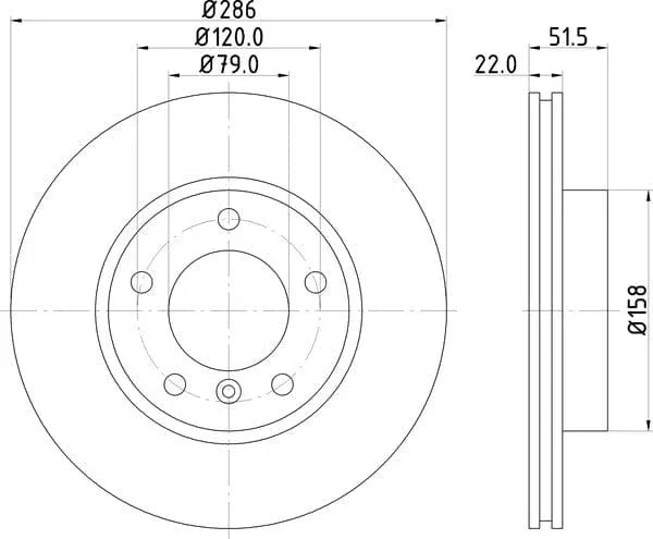 Don Brake Disc Vented Front PCD10252 286mm - image 4