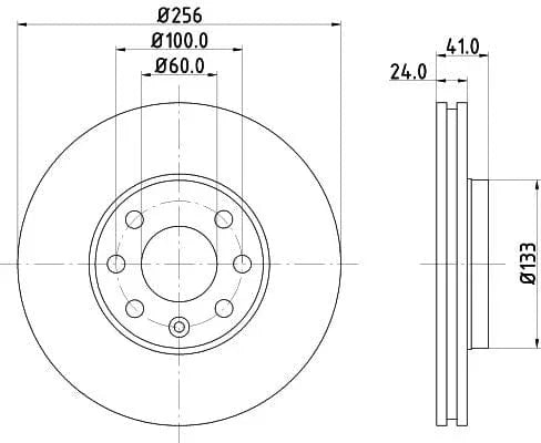 Don Brake Disc Vented Front PCD10292 256mm - image 3