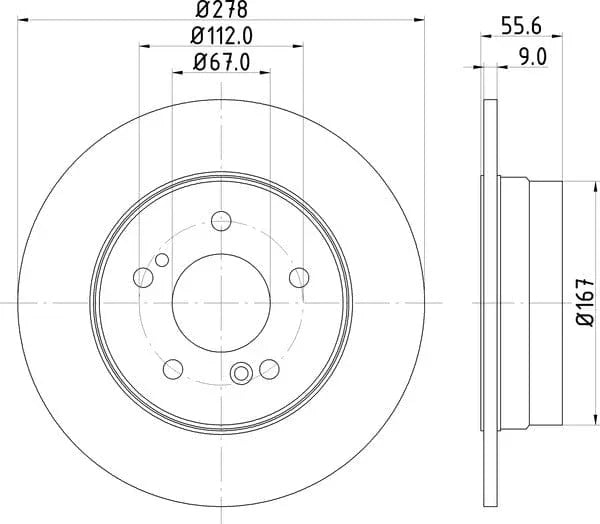 Don Brake Disc Solid Rear PCD10312 278mm - image 4