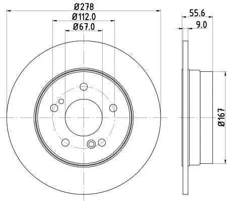 Don Brake Disc Solid Rear PCD10312 278mm - image 3