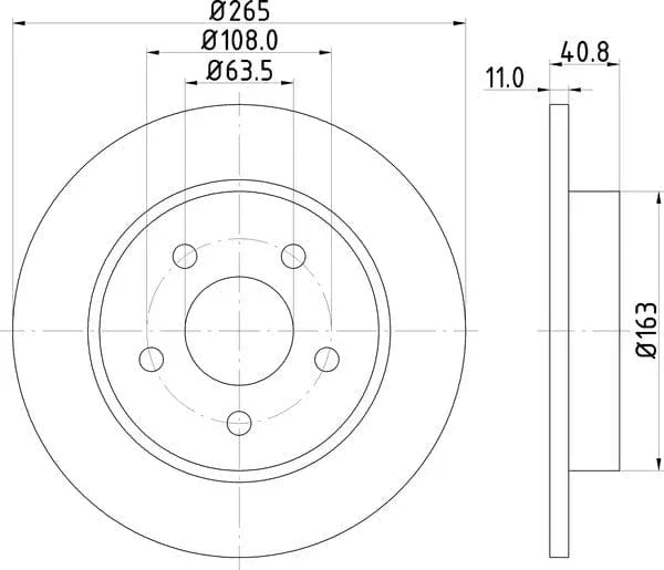 Don Brake Disc Solid Rear PCD10392 265mm - image 4