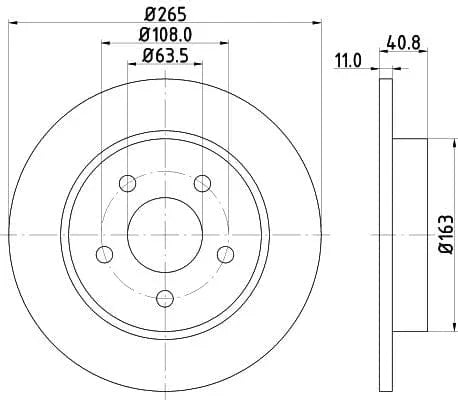 Don Brake Disc Solid Rear PCD10392 265mm - image 3