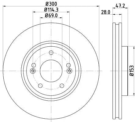 Don Brake Disc Vented Front PCD10422 300mm - image 3