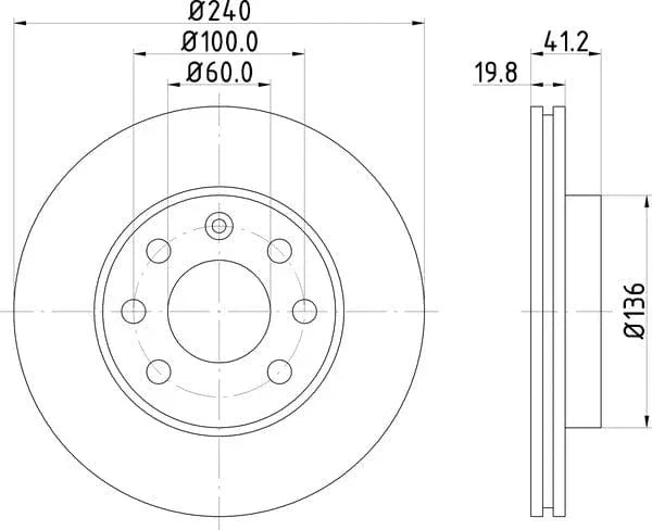 Don Brake Disc Vented Front PCD10582 240mm - image 4