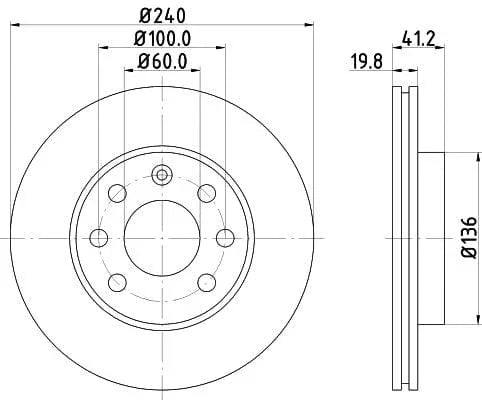 Don Brake Disc Vented Front PCD10582 240mm - image 3