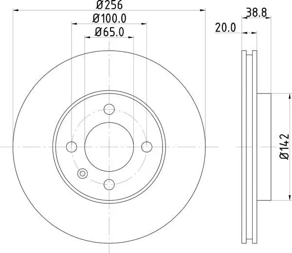 Don Brake Disc Vented Front PCD10592 256mm - image 4