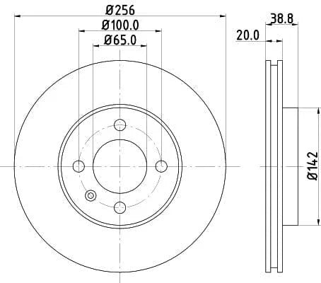 Don Brake Disc Vented Front PCD10592 256mm - image 3