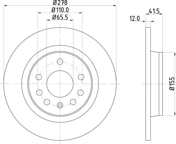 Don Brake Disc Solid Rear PCD10642 278mm - image 4