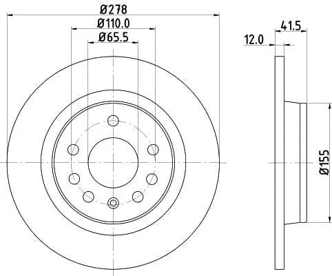 Don Brake Disc Solid Rear PCD10642 278mm - image 3