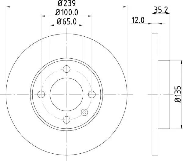 Don Brake Disc Solid Front PCD10662 239mm - image 4