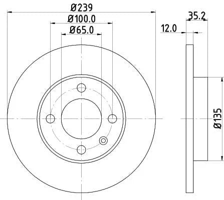 Don Brake Disc Solid Front PCD10662 239mm - image 3