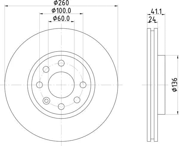 Don Brake Disc Vented Front PCD10732 260mm - image 4