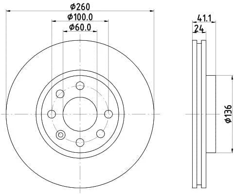 Don Brake Disc Vented Front PCD10732 260mm - image 3