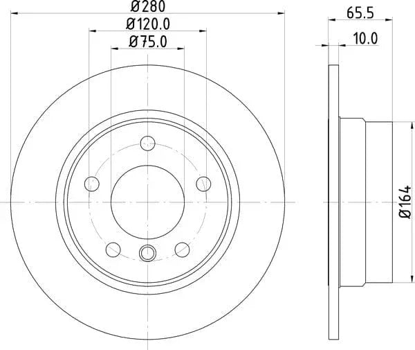 Don Brake Disc Solid Rear PCD10762 280mm - image 4