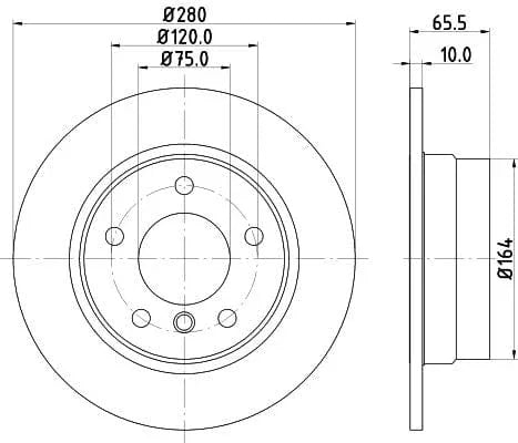 Don Brake Disc Solid Rear PCD10762 280mm - image 3