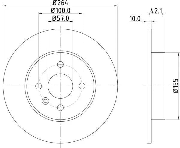 Don Brake Disc Solid Rear PCD10782 264mm - image 4
