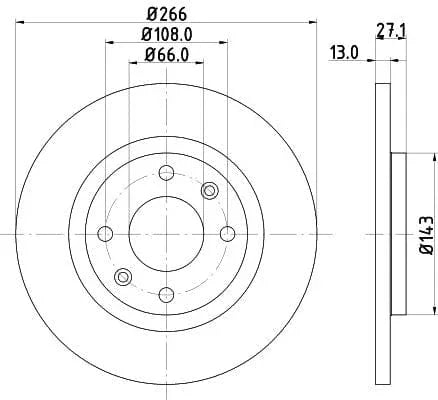 Don Brake Disc Solid Front PCD10822 266mm - image 3