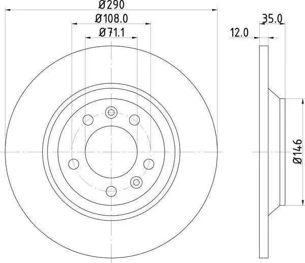 Don Brake Disc Solid Rear PCD10902 290mm - image 4