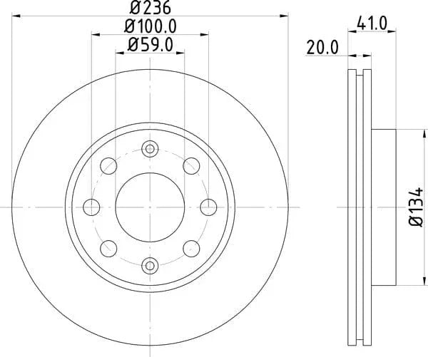 Don Brake Disc Vented Front PCD10972 236mm - image 4