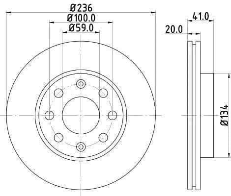 Don Brake Disc Vented Front PCD10972 236mm - image 3