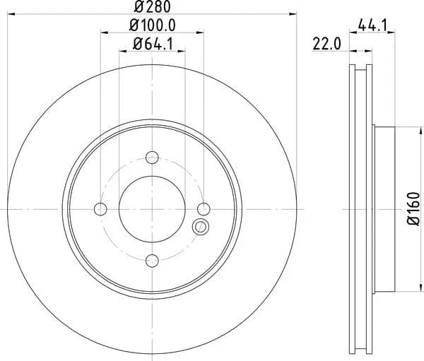 Don Brake Disc Vented Front PCD11002 280mm - image 4