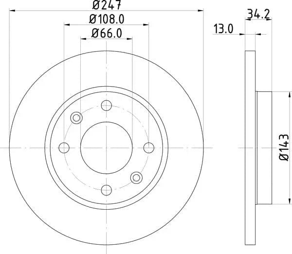 Don Brake Disc Solid Front PCD11042 247mm - image 4
