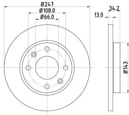 Don Brake Disc Solid Front PCD11042 247mm - image 3