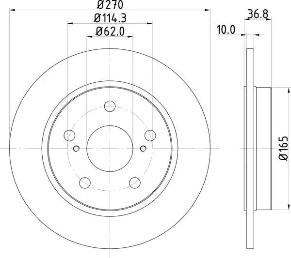 Don Brake Disc Solid Rear PCD11062 270mm - image 4