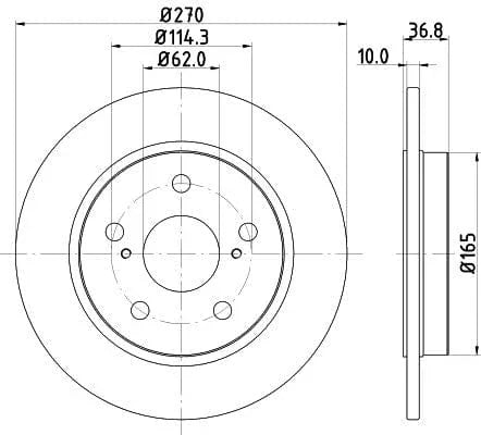 Don Brake Disc Solid Rear PCD11062 270mm - image 3