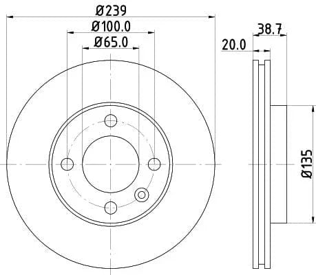 Don Brake Disc Vented Front PCD11072 239mm - image 3