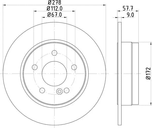 Don Brake Disc Solid Rear PCD11102 278mm - image 4