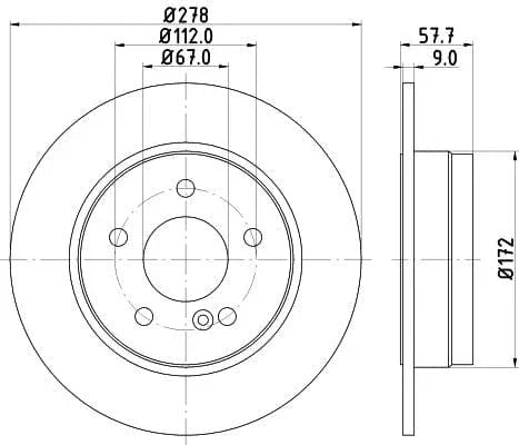 Don Brake Disc Solid Rear PCD11102 278mm - image 3