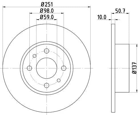 Don Brake Disc Solid Rear PCD11132 251mm - image 3