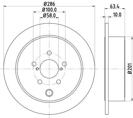 Don Brake Disc Solid Rear PCD11172 286mm - image 3