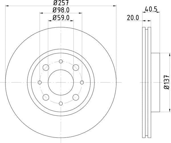 Don Brake Disc Vented Front PCD11182 257mm - image 4