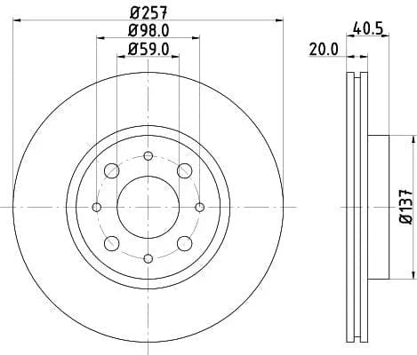 Don Brake Disc Vented Front PCD11182 257mm - image 3