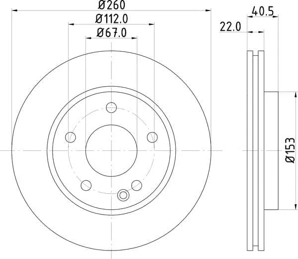 Don Brake Disc Vented Front PCD11192 260mm - image 4