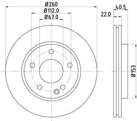 Don Brake Disc Vented Front PCD11192 260mm - image 3