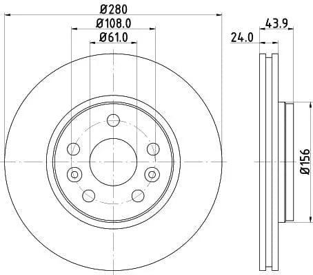 Don Brake Disc Vented Front PCD11222 280mm - image 3