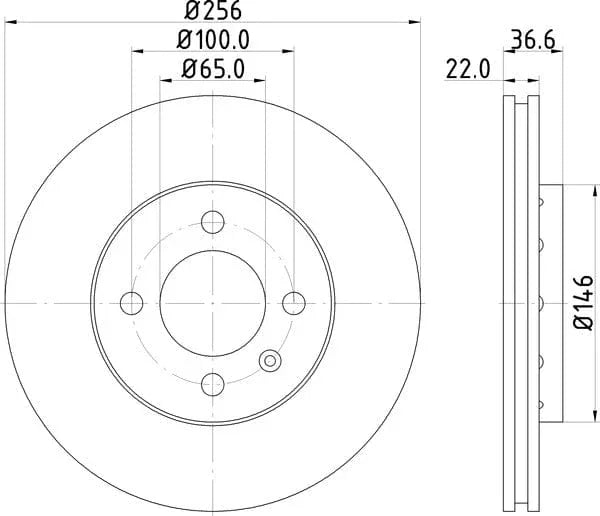 Don Brake Disc Vented Front PCD11232 256mm - image 4