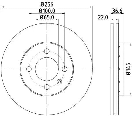 Don Brake Disc Vented Front PCD11232 256mm - image 3