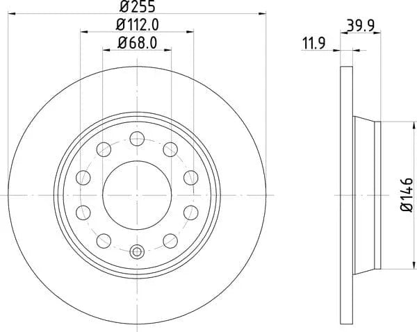 Don Brake Disc Solid Rear PCD11262 255mm - image 4