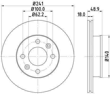 Don Brake Disc Vented Front PCD11332 241mm - image 3