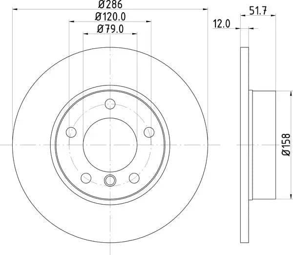 Don Brake Disc Solid Front PCD11352 286mm - image 4
