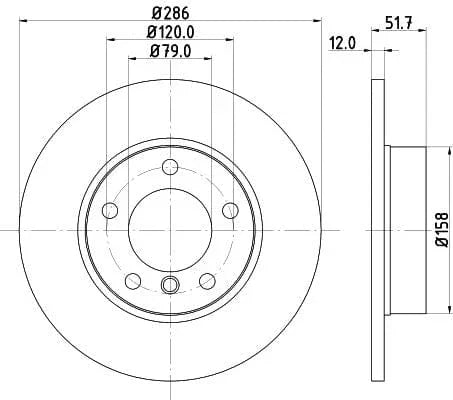 Don Brake Disc Solid Front PCD11352 286mm - image 3