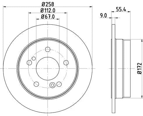 Don Brake Disc Solid Rear PCD11362 259mm - image 3