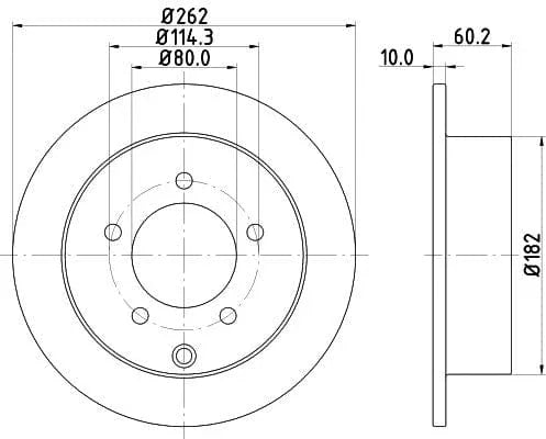 Don Brake Disc Solid Rear PCD11372 262mm - image 3