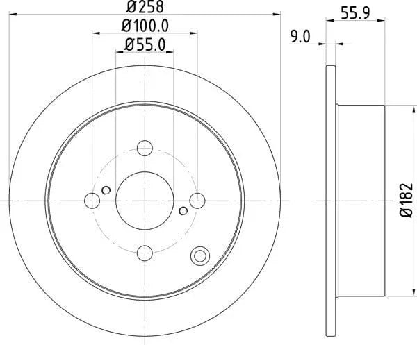 Don Brake Disc Solid Rear PCD11382 258mm - image 4