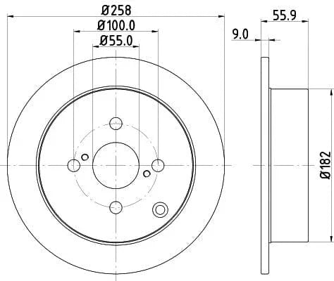 Don Brake Disc Solid Rear PCD11382 258mm - image 3